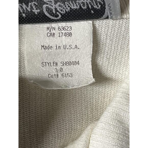 Vintage Saint Germain Paris Jumpsuit Womens 10 White Button Down Embellished 80s - Picture 9 of 16